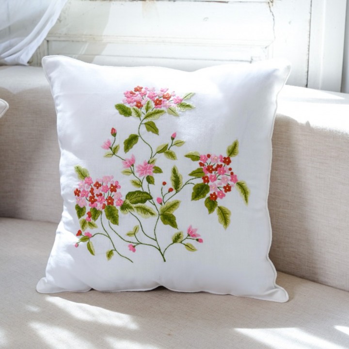 Cushion cover- Da Lat hydrangea embroidery